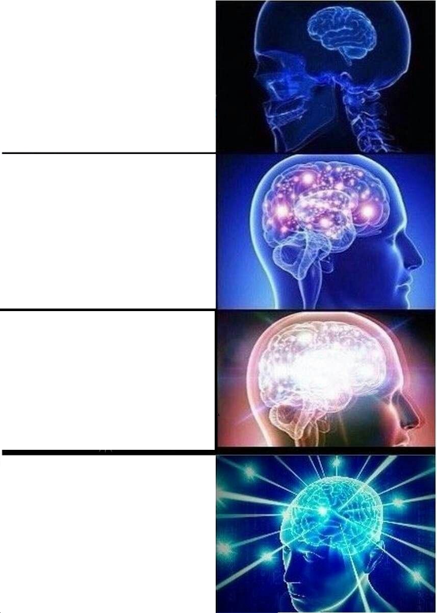 Expanding Brain meme about Nécessaire